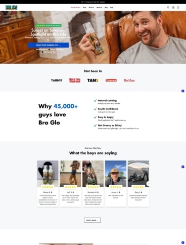 eCommerce website: Bro Glo