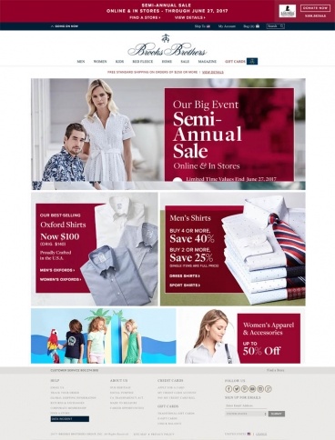 eCommerce website: Brooks Brothers