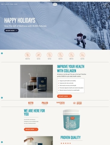 eCommerce website: BUBS Naturals