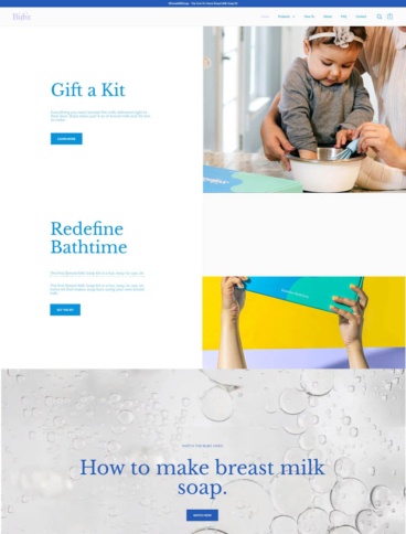 eCommerce website: Bubz Baby Company