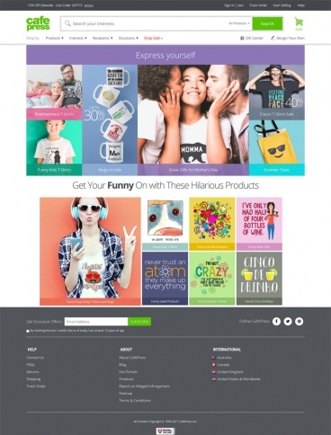 eCommerce website: CafePress