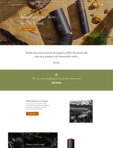 eCommerce website: Caldera + Lab