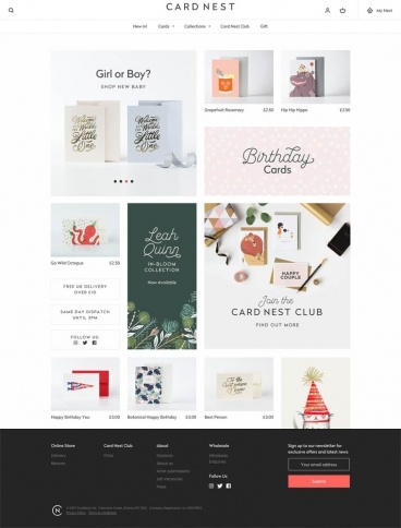 eCommerce website: Card Nest