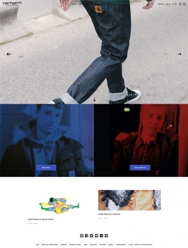 eCommerce website: carhartt