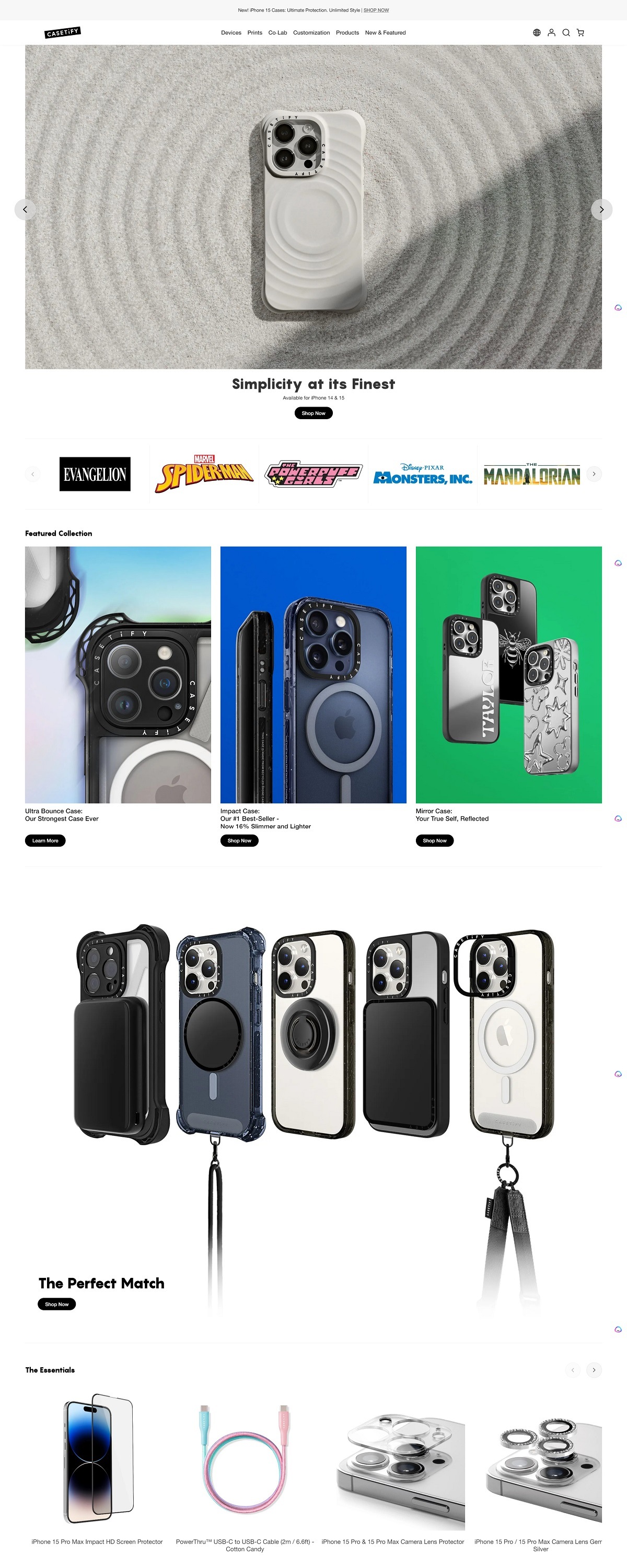 eCommerce website: CASETiFY