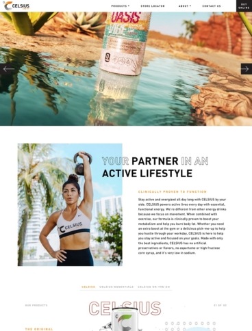 eCommerce website: CELSIUS