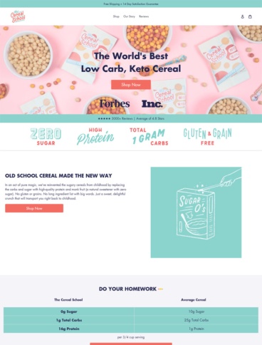 eCommerce website: The Cereal School
