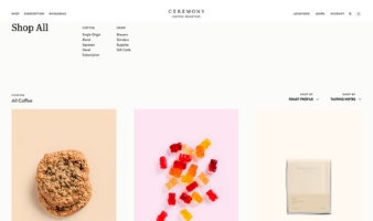 eCommerce website: Ceremony Coffee