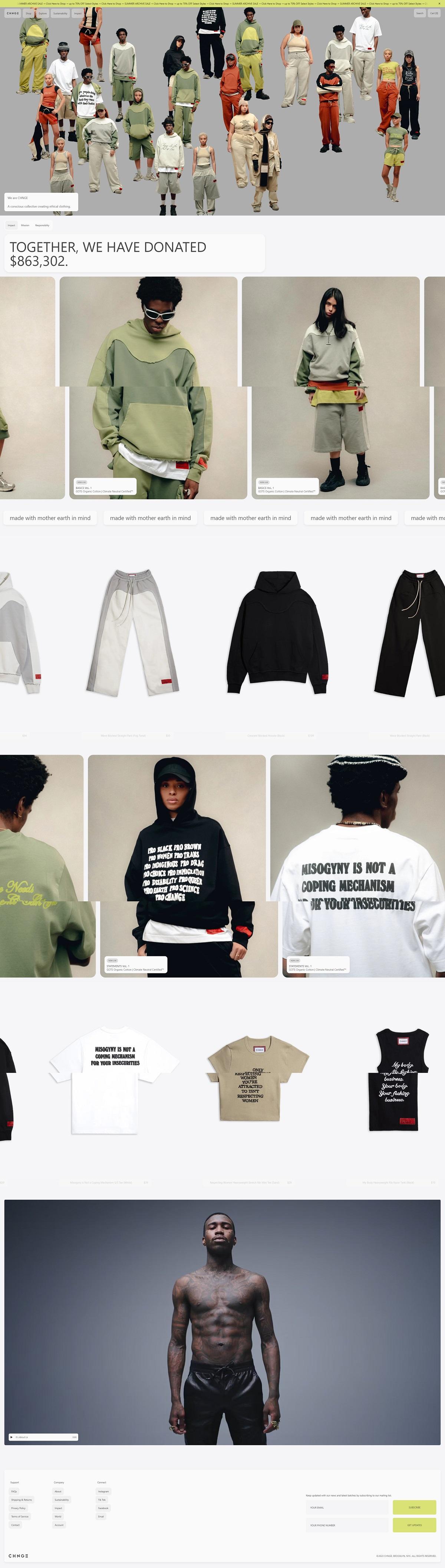 eCommerce website: CHNGE