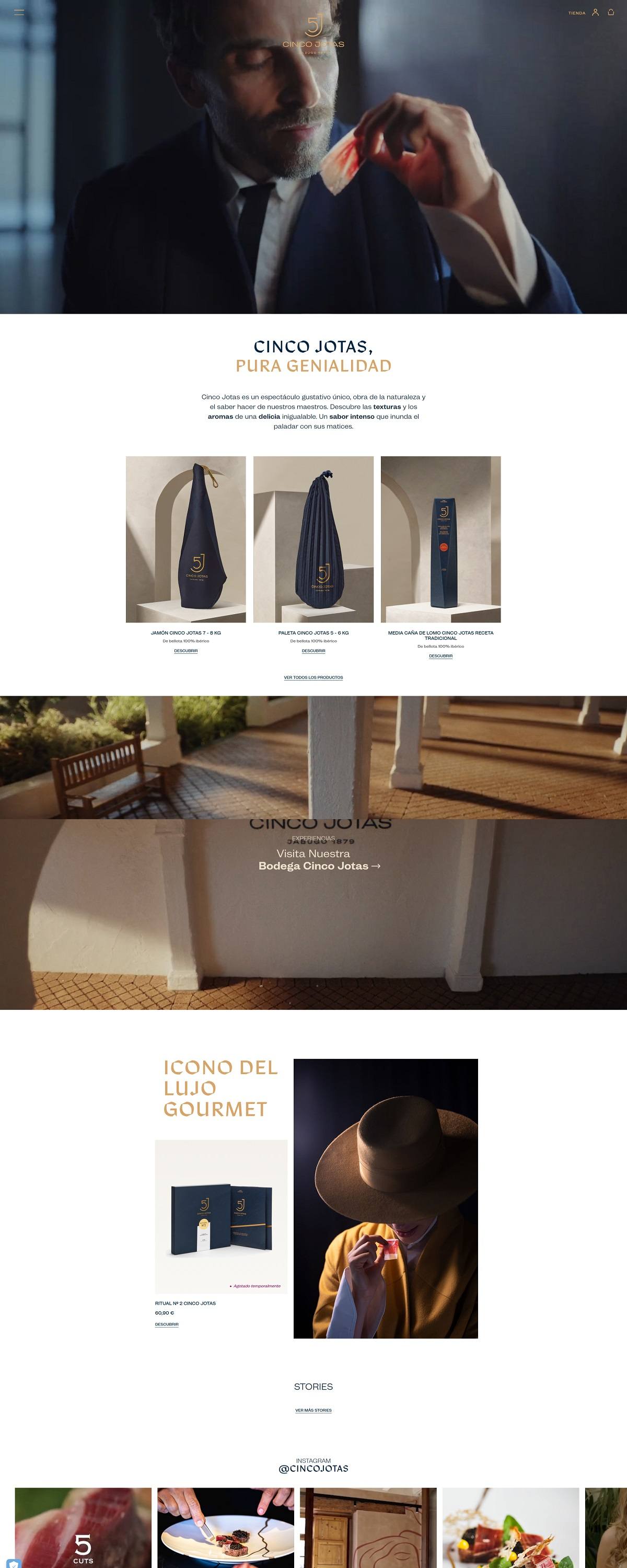 eCommerce website: Cinco Jotas