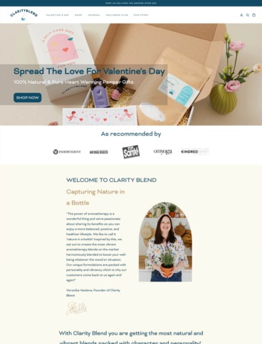 eCommerce website: Clarity Blend