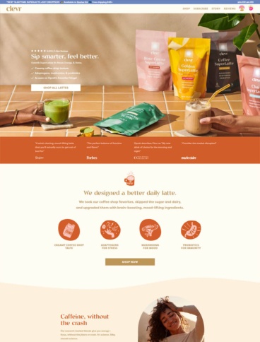 eCommerce website: Clevr Blends