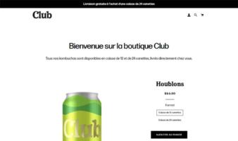 eCommerce website: Club Kombucha