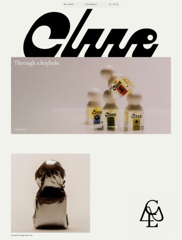 eCommerce website: Clue Perfumery
