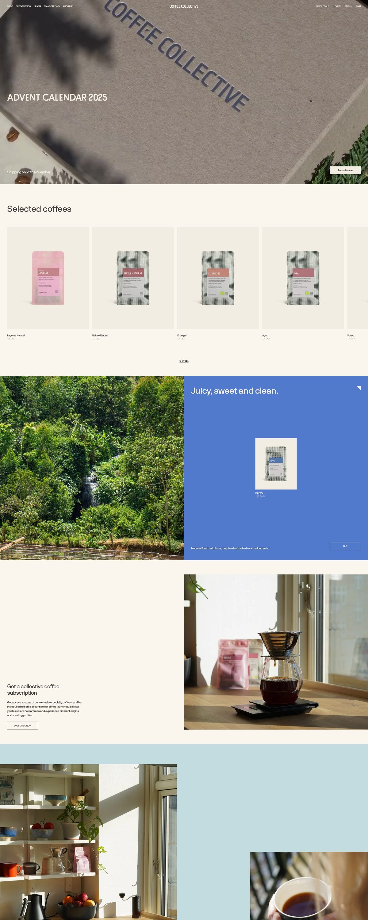 eCommerce website: Coffee Collective