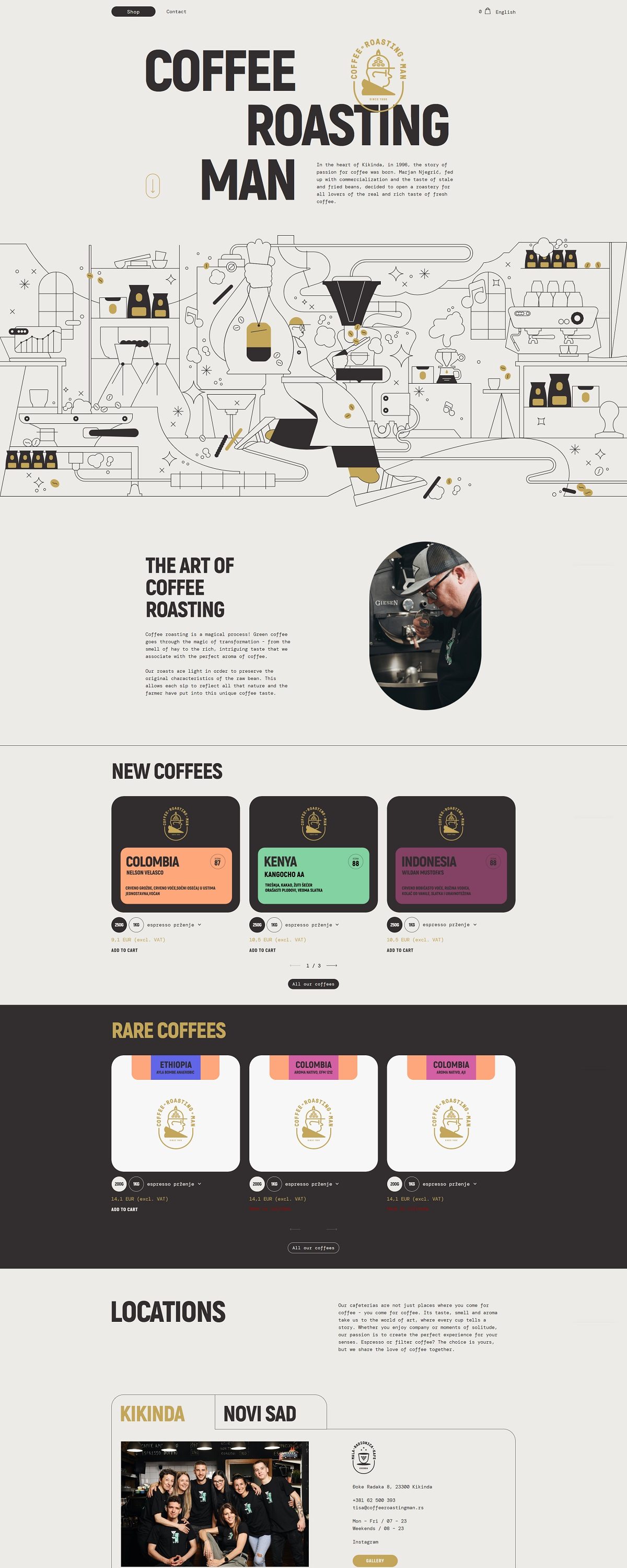 eCommerce website: ​Coffee Roasting Man
