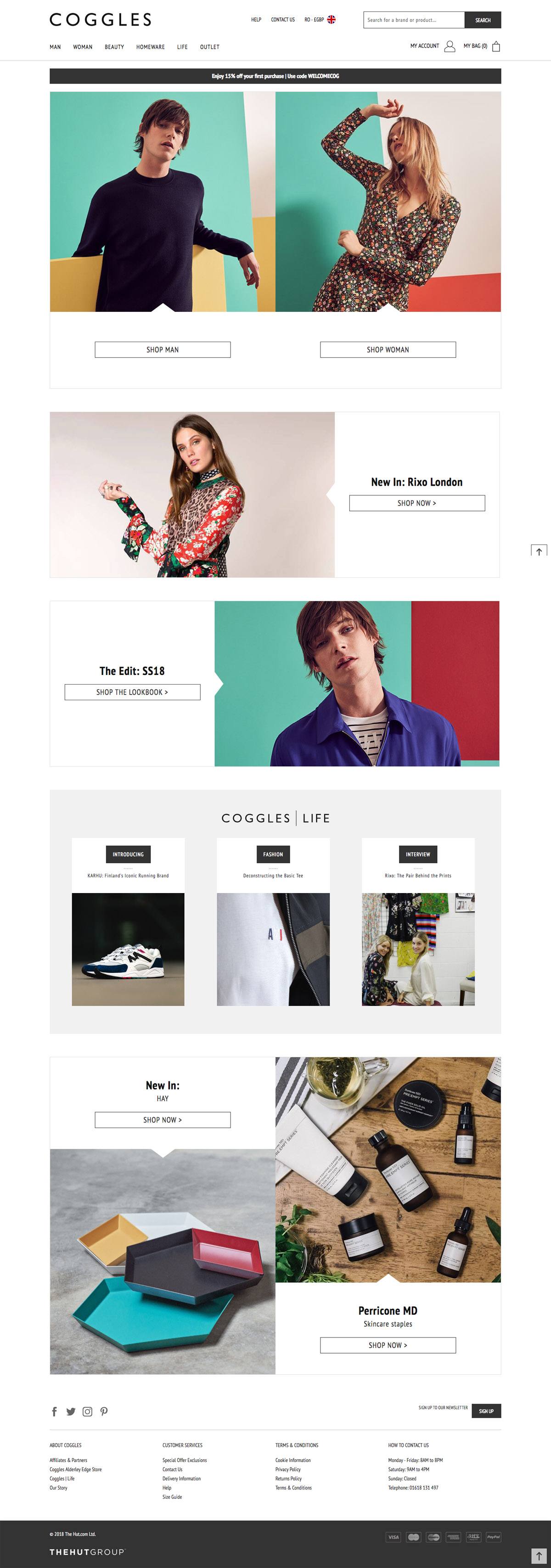 eCommerce website: Coggles