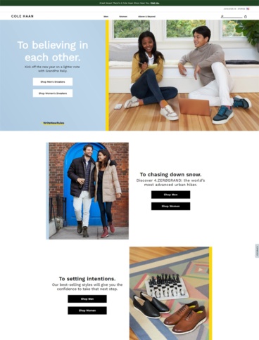 eCommerce website: Cole Haan