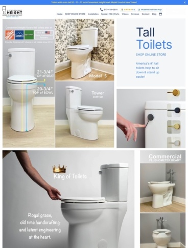 eCommerce website: Convenient Height