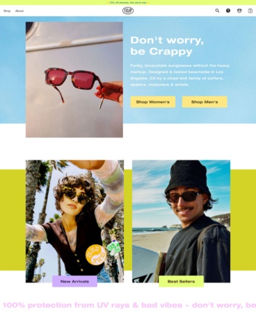 eCommerce website: Crap Eyewear