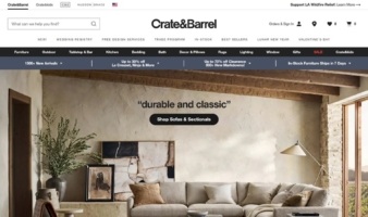 eCommerce website: Crate and Barrel
