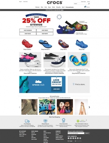 eCommerce website: crocs