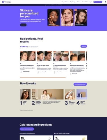 eCommerce website: Curology