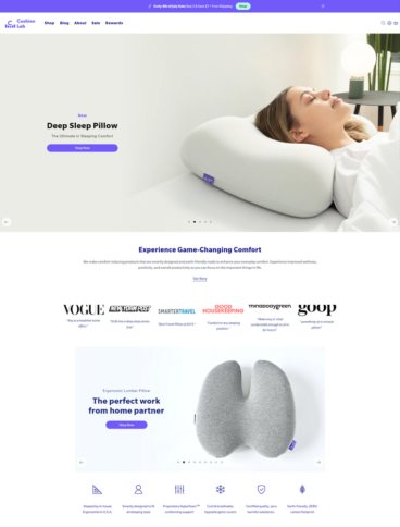 eCommerce website: Cushion Lab