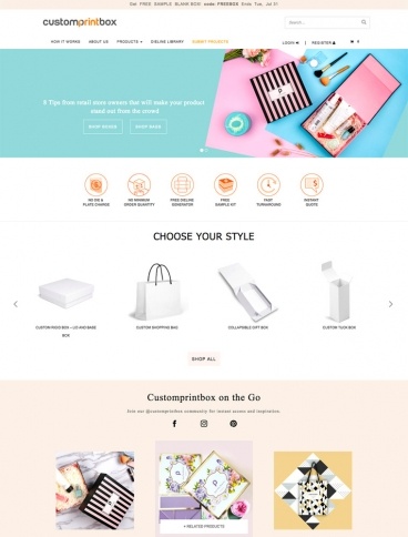 eCommerce website: Customprintbox