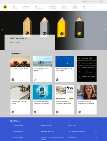 eCommerce website: D&AD