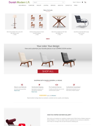 eCommerce website: Danish Modern L.A.