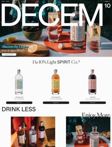 eCommerce website: Decem Drinks
