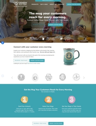 eCommerce website: Deneen Pottery