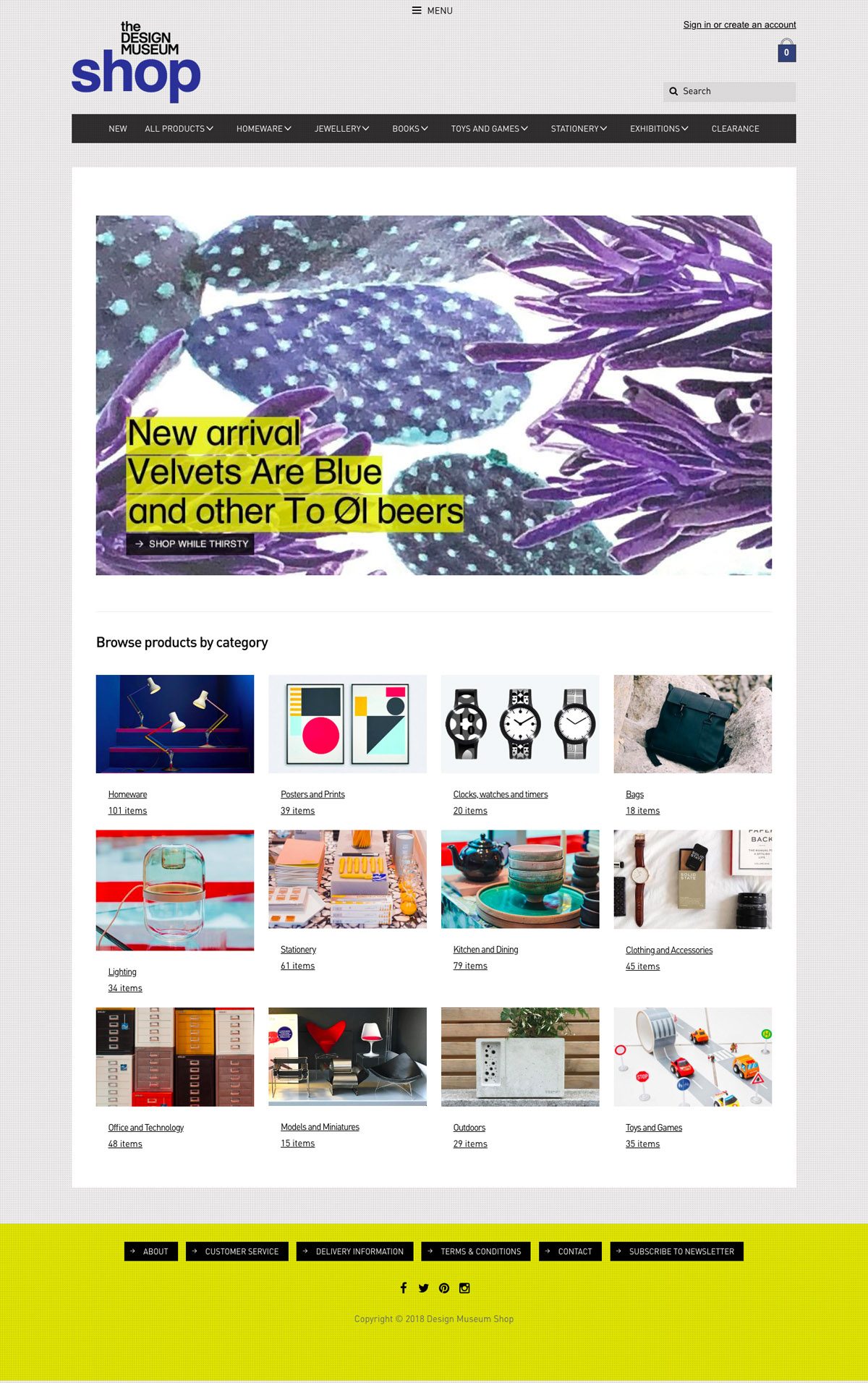 eCommerce website: Design Museum Shop