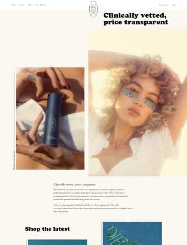 eCommerce website: Dieux