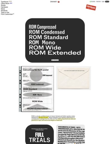 eCommerce website: Dynamo Typefaces