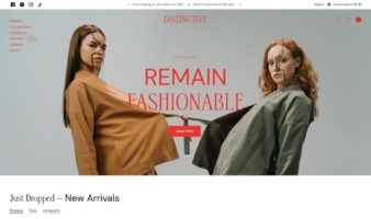 eCommerce website template: Distinctive