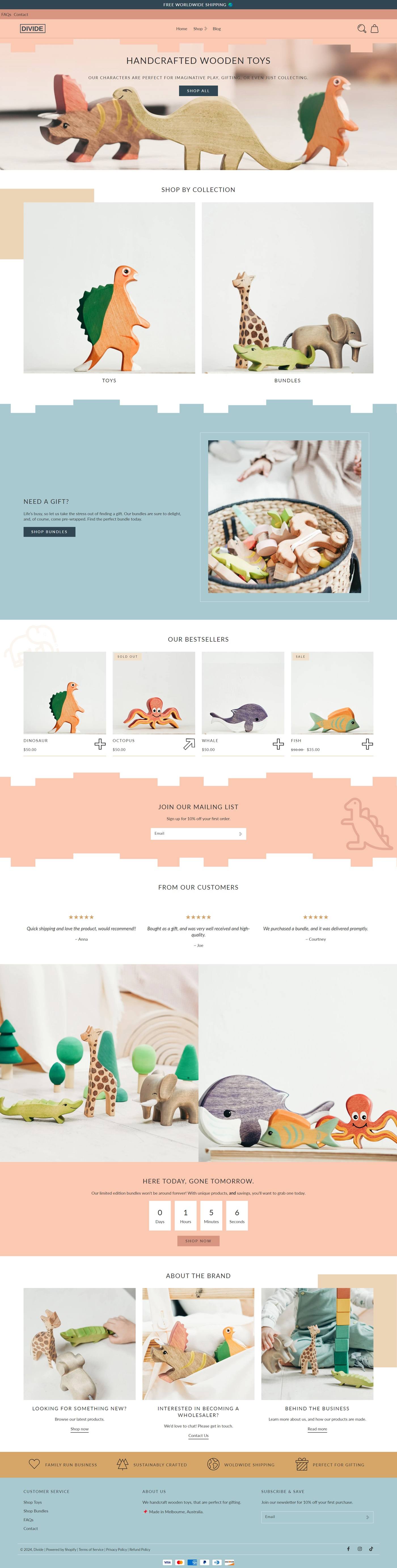 eCommerce website template: Divide Shopify Theme