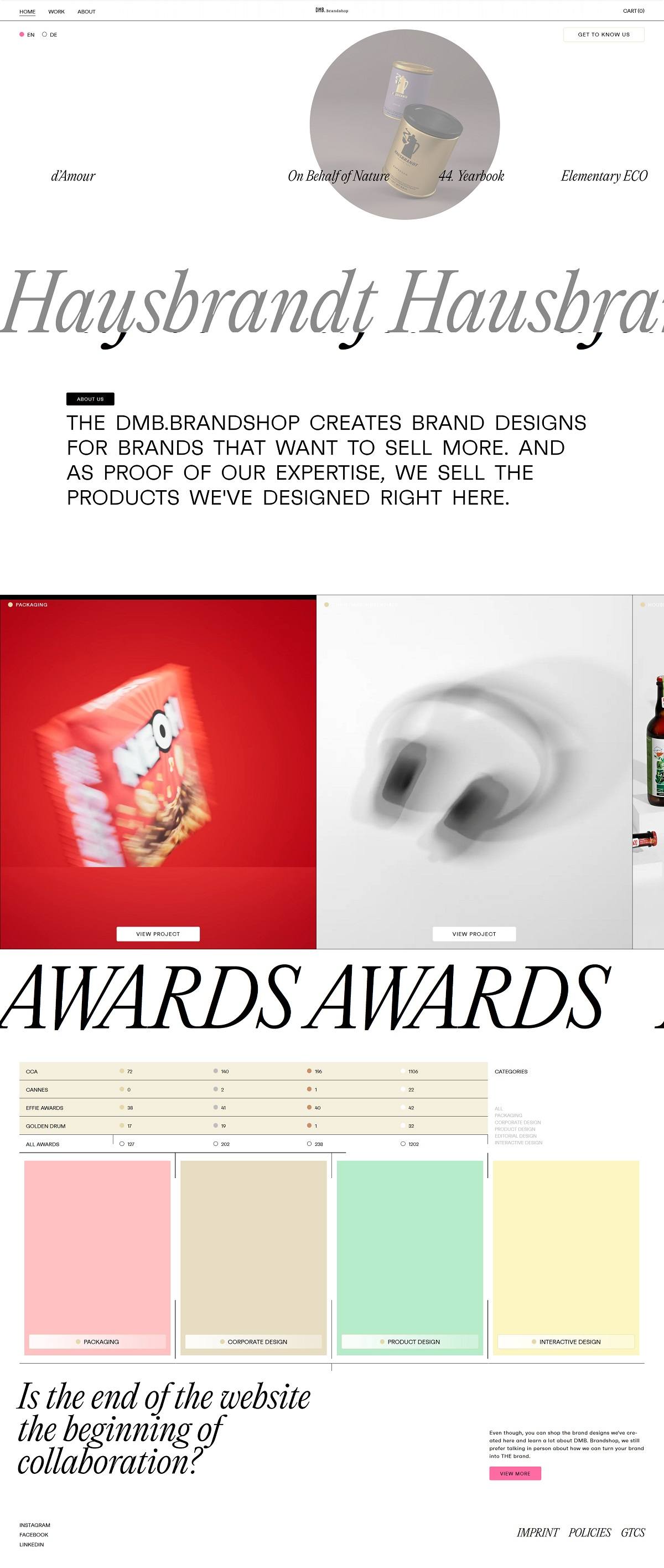 eCommerce website: DMB. Brandshop