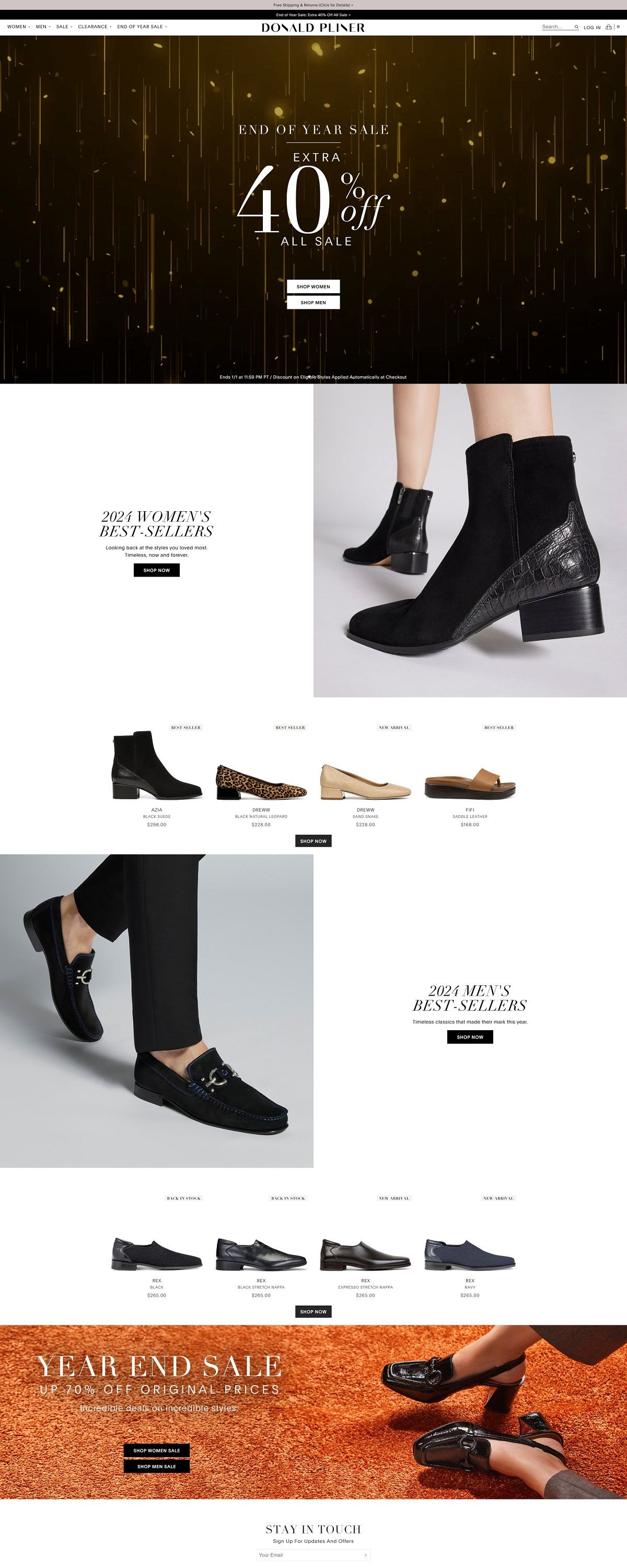 eCommerce website: Donald Pliner