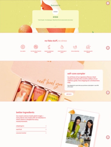 eCommerce website: Droplet