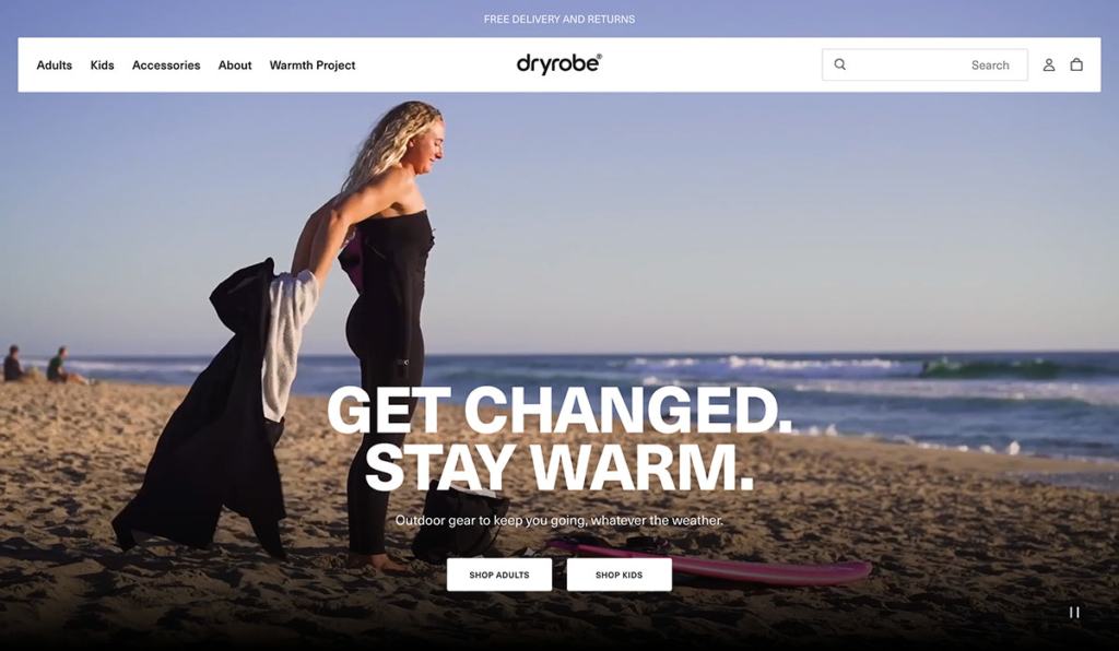 dryrobe homepage