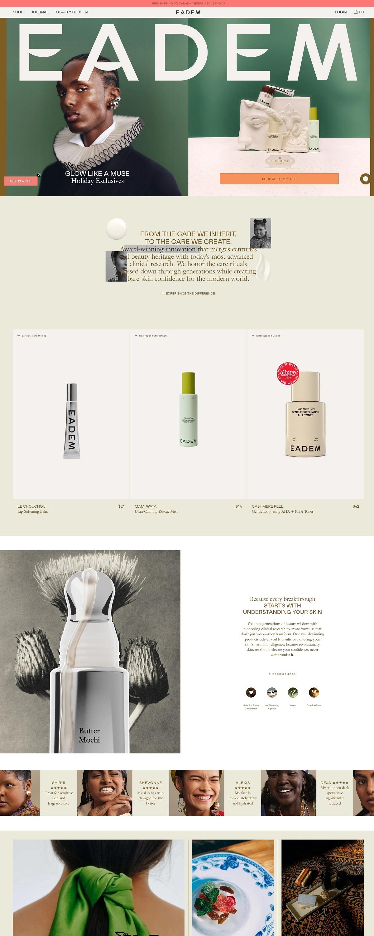 eCommerce website: EADEM