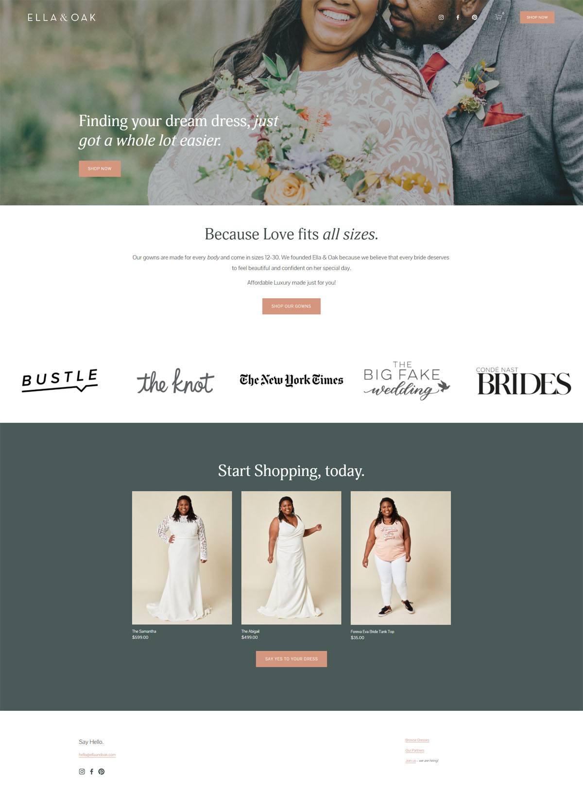 eCommerce website: Ella & Oak