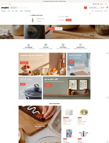 eCommerce website template: Empire