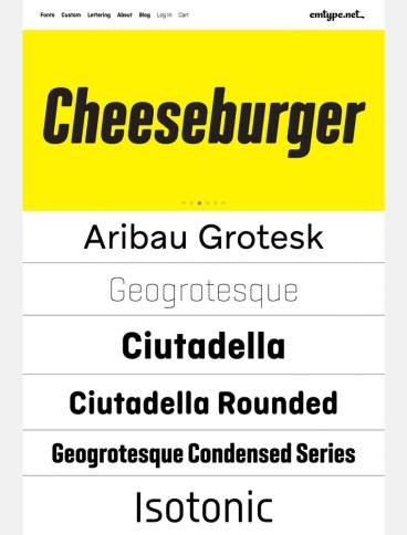 eCommerce website: Emtype Foundry