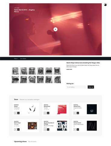 eCommerce website: Erased Tapes