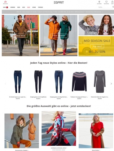 eCommerce website: ESPRIT