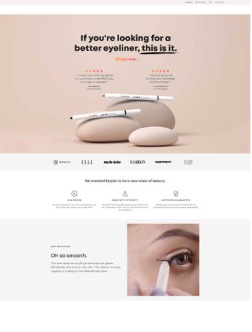 eCommerce website: ESQIDO Lashes