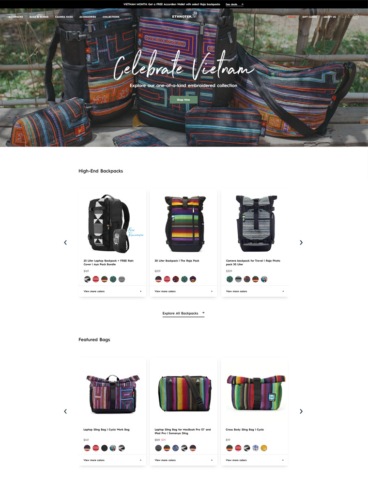 eCommerce website: Ethnotek Bags